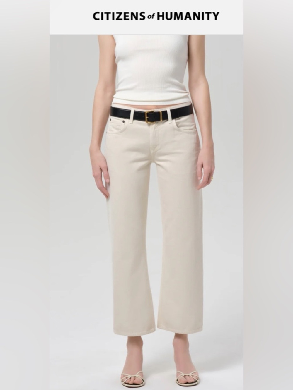 Citizens of Humanity Faye Vintage Straight Jeans Almond Ecru Size 30 - Picture 2 of 15